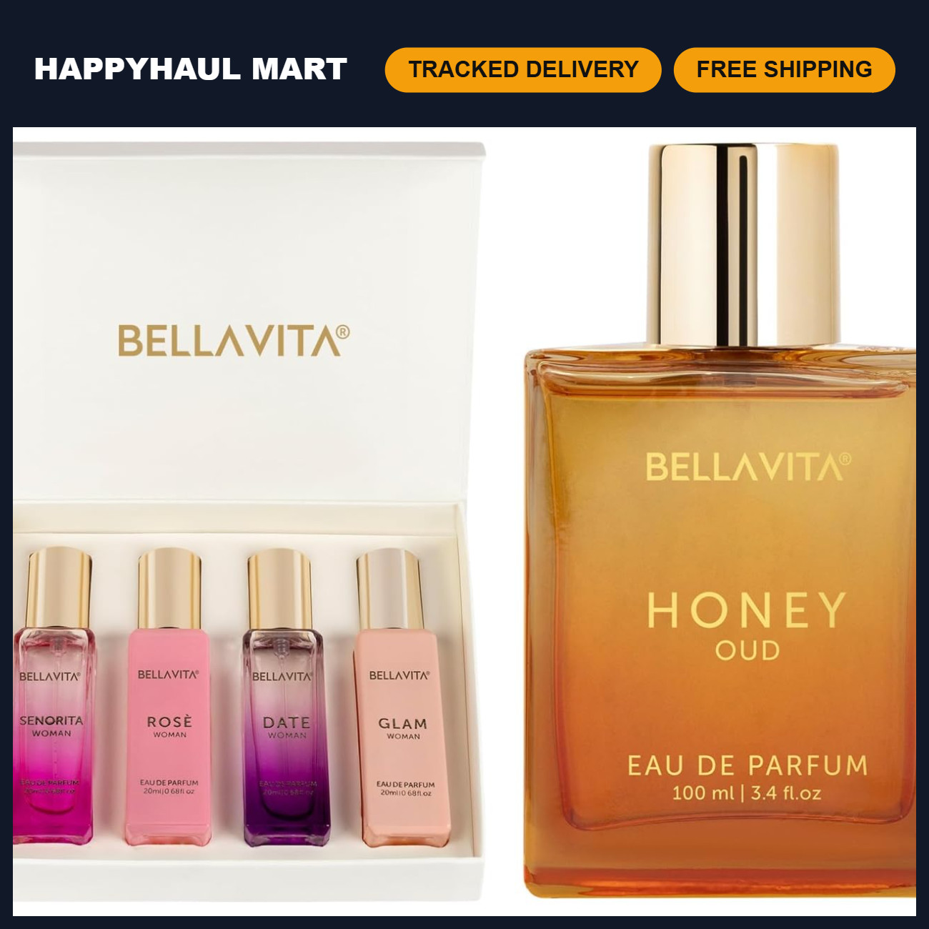 Luxury Women\'s Gift Set - Honey Oud & Vanilla Perfume | Floral, Sweet, Spicy | V