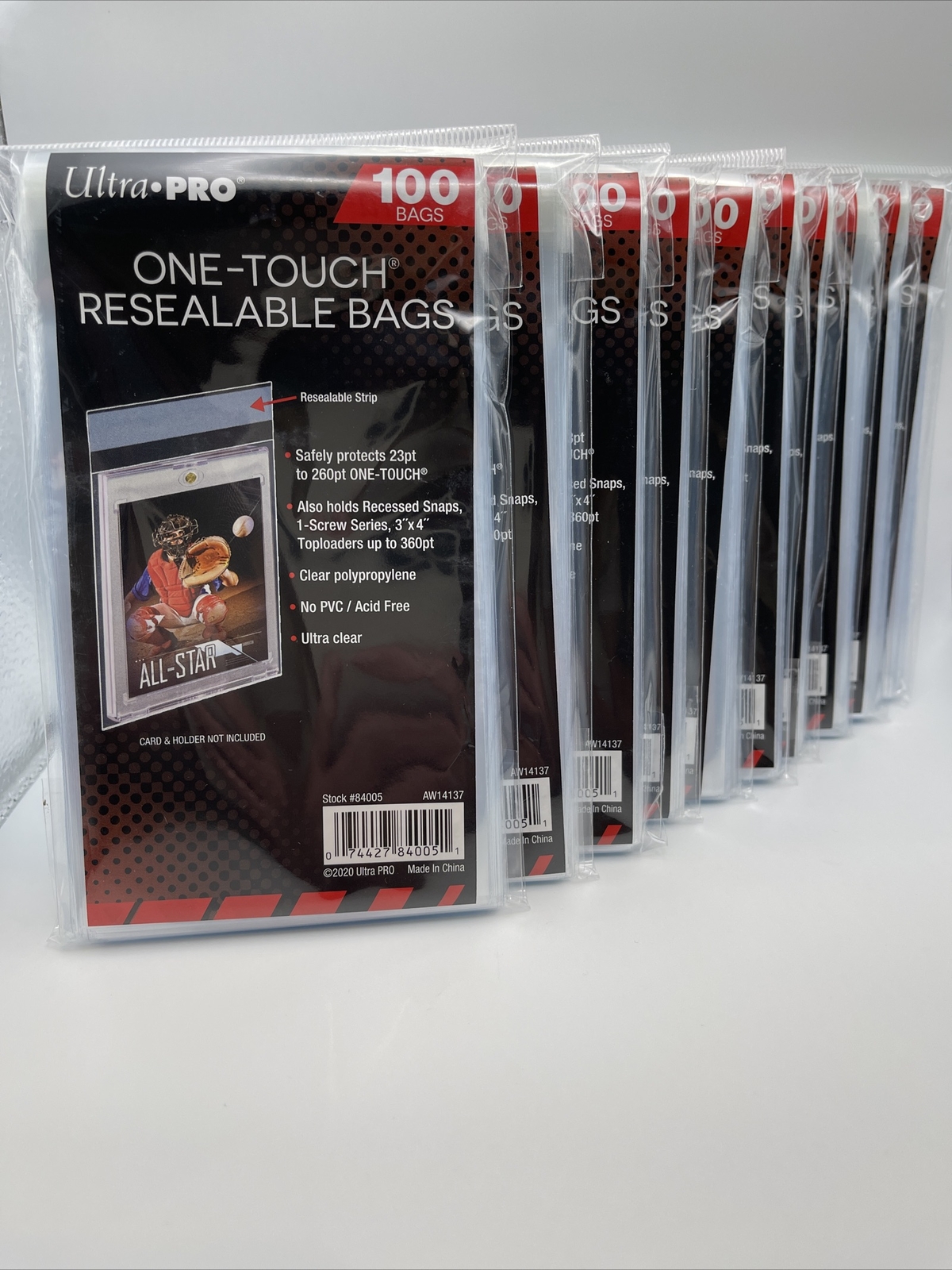 Ultra Pro One-Touch Resealable Bags 10 Packs of 100, 1000 Total Bags Ultra Pro One-Touch Resealable Bags 10 Packs of 100, 1000 Total Bags