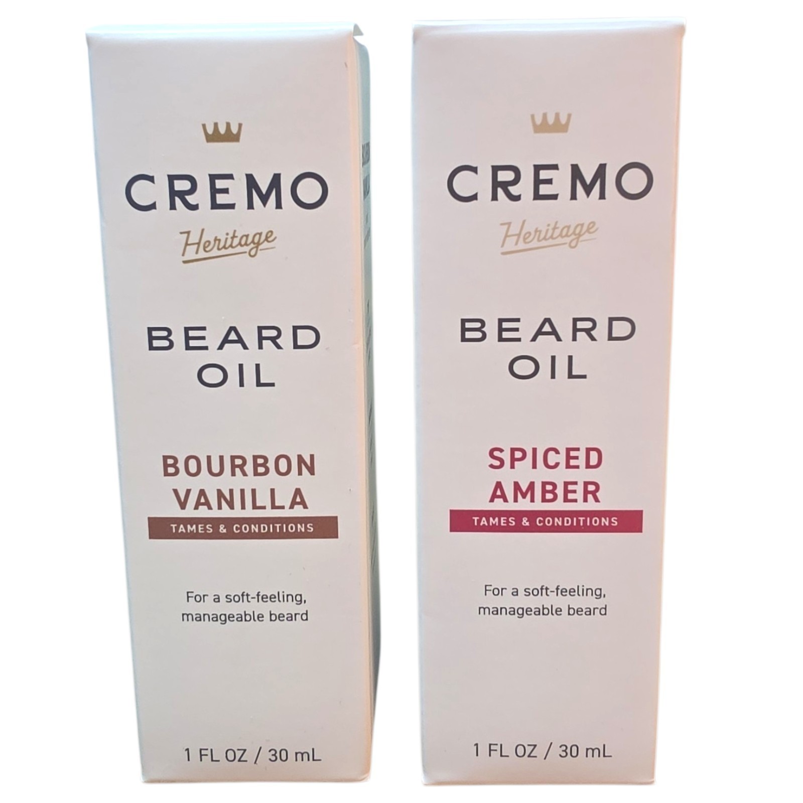 2X Cremo Heritage Beard Oil Spiced Amber & Bourbon Vanilla 1 Oz Tames Conditions 2X Cremo Heritage Beard Oil Spiced Amber & Bourbon Vanilla 1 Oz Tames Conditions