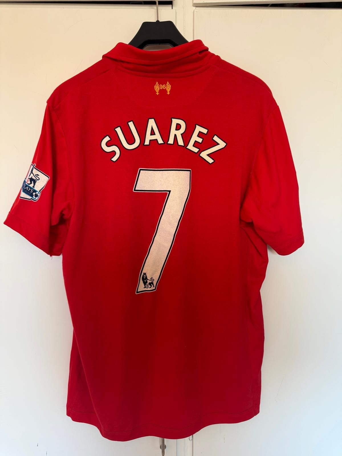 Liverpool 2012/13 Home Shirt Luis Suarez #7 Warrior Premier League Size L Mint