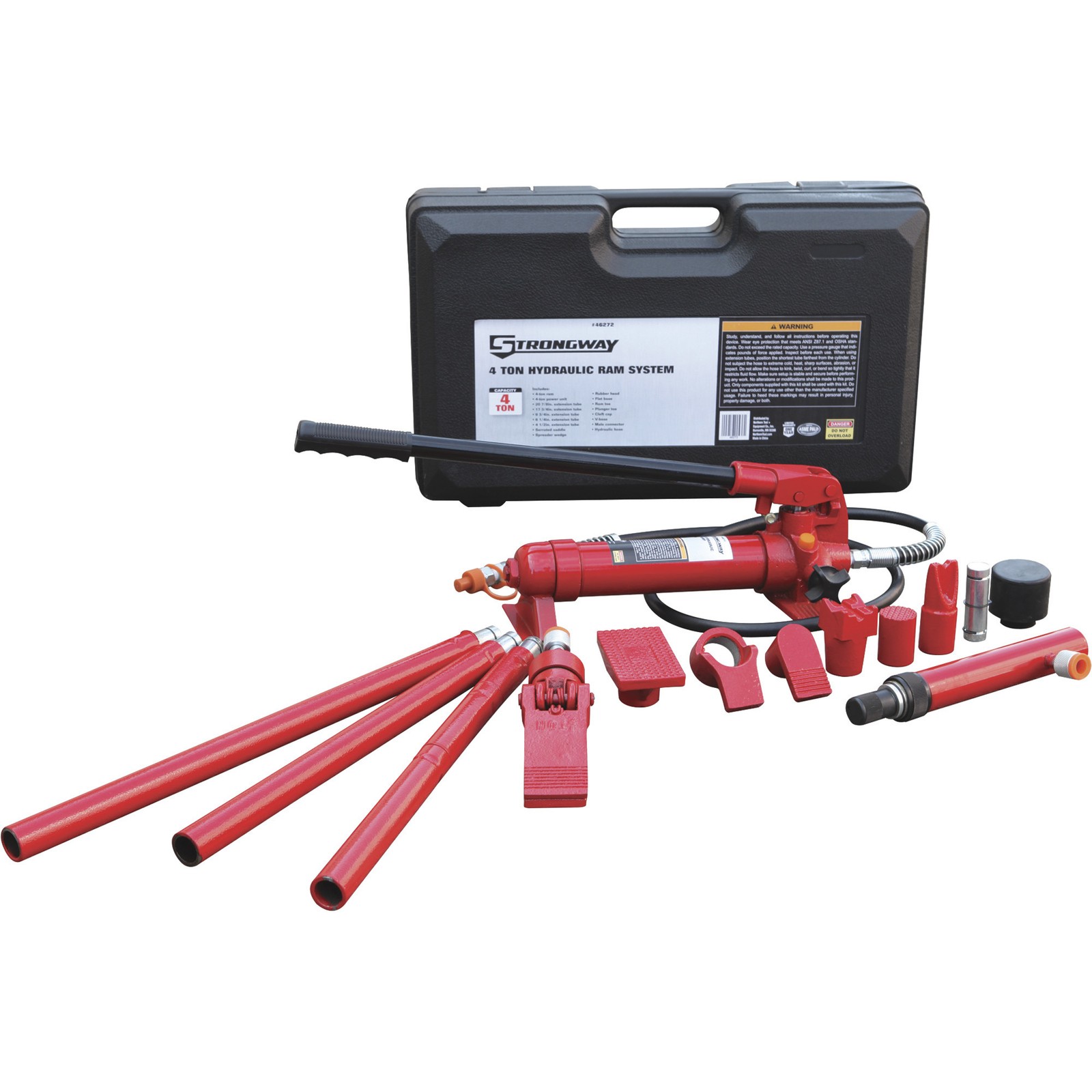 Strongway Hydraulic Ram Kit, 17-Pc., 4-Ton Capacity, Portable, Auto Body Repair