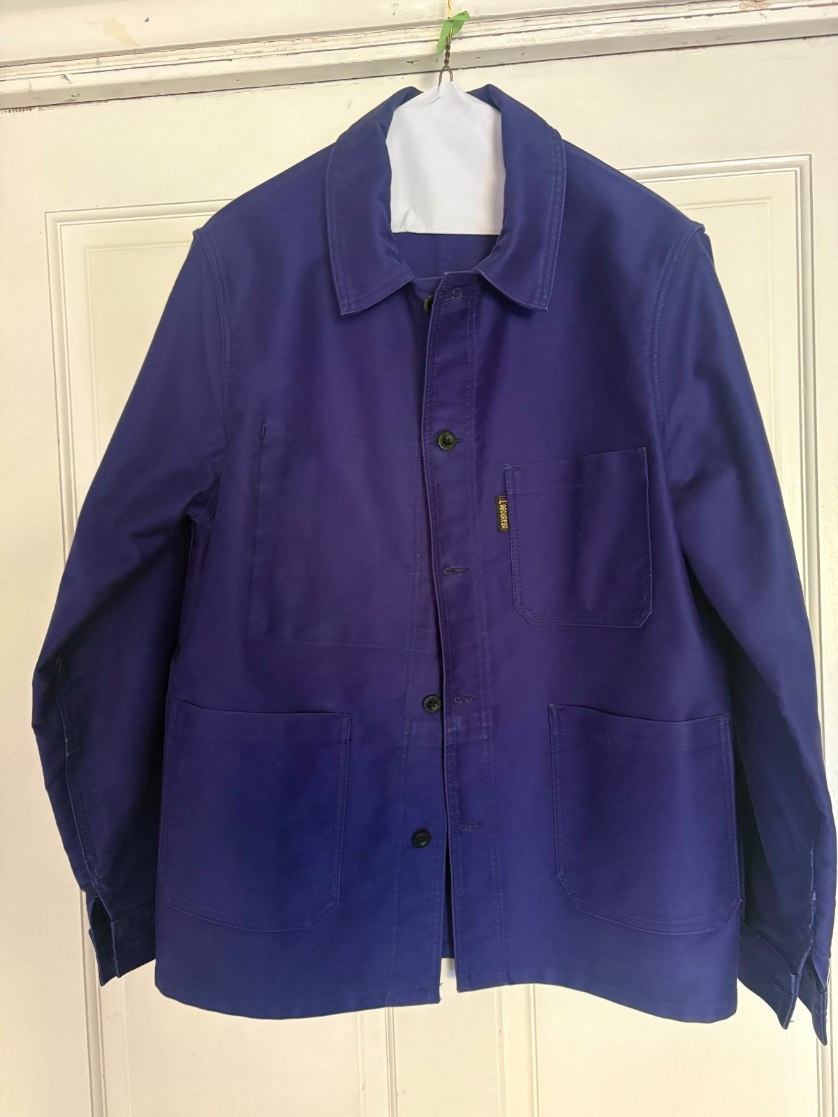 Le Laboureur Moleskin French Chore Jacket Work Coat Hydrone Blue Size 2 / Medium