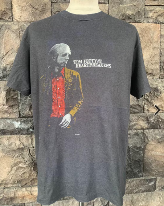 VTG 80s Tom Petty And The Heartbreakers Rock Band T shirt Charcoal PA10880
