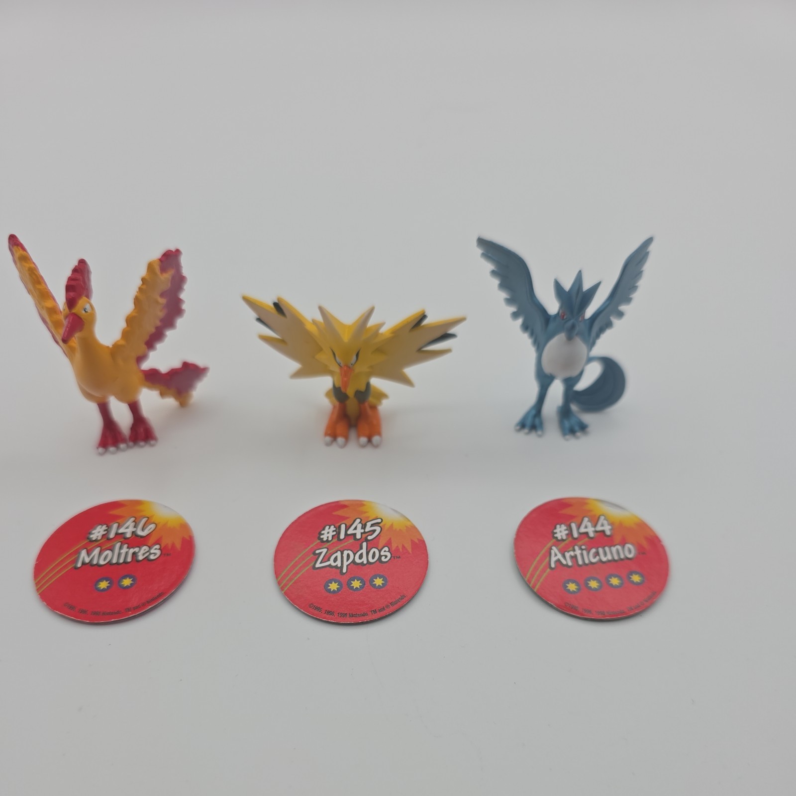 Vintage 1998 Pokemon Legendary Birds TOMY Figure Set Moltres Zapdos Articuno
