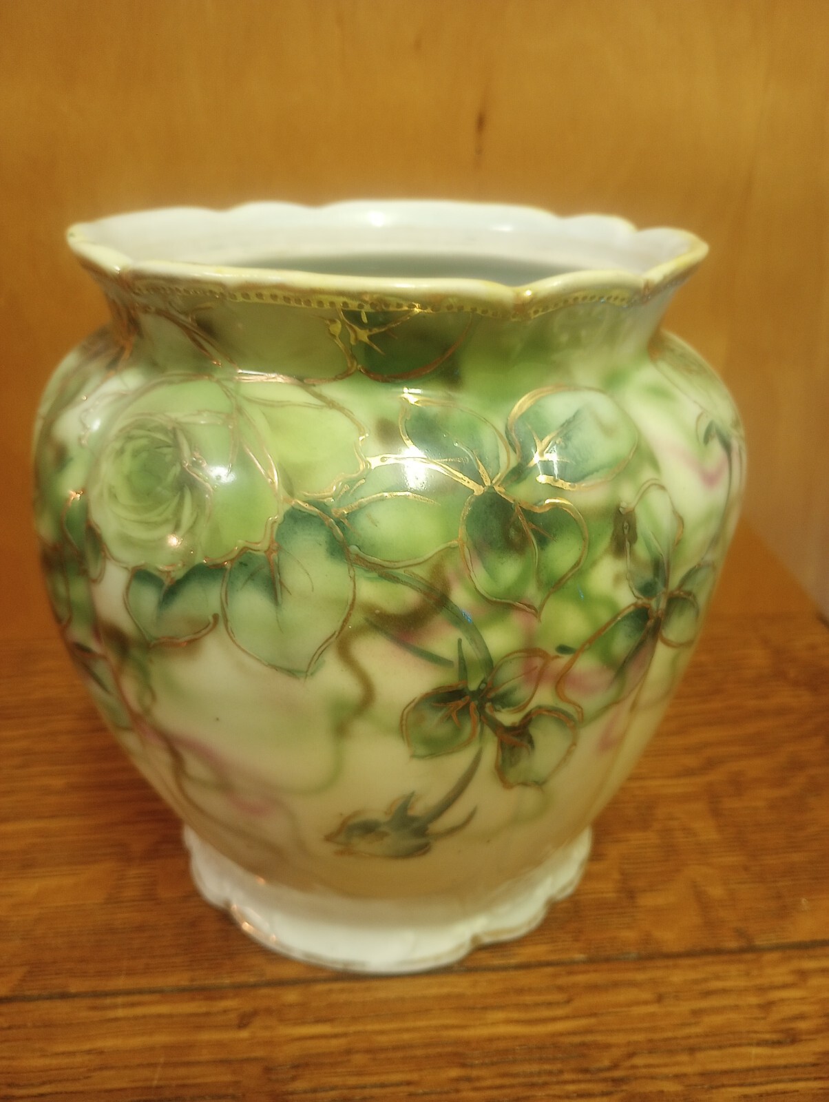 Vintage or Antique Hand Painted Nippon Maple Leaf Mark Floral Vase Vintage or Antique Hand Painted Nippon Maple Leaf Mark Floral Vase