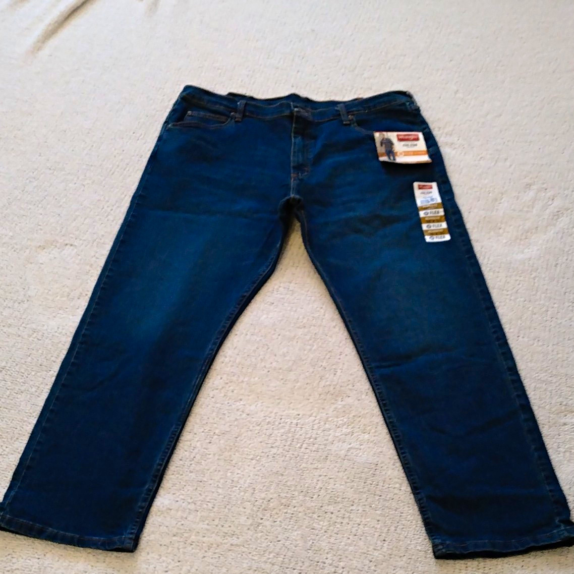 Wrangler Five Star Premium Flex Stretch Relaxed Straight Dark Wash Jeans 38 Wrangler Five Star Premium Flex Stretch Relaxed Straight Dark Wash Jeans 38