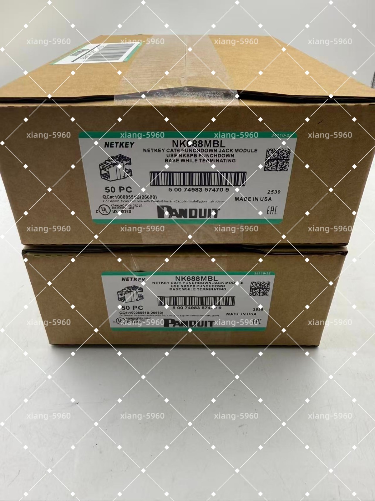 Panduit NetKey NK688MBL Cat6 Keystone Jack black Module (Box of 50)Free shipping