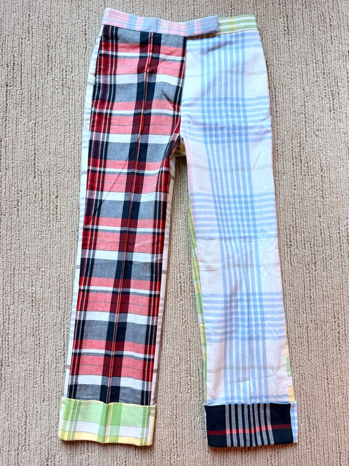 THOM BROWNE The Coolest Pants EVER Plaid Cuff Cotton Crops 36/0 P NWT $1,239