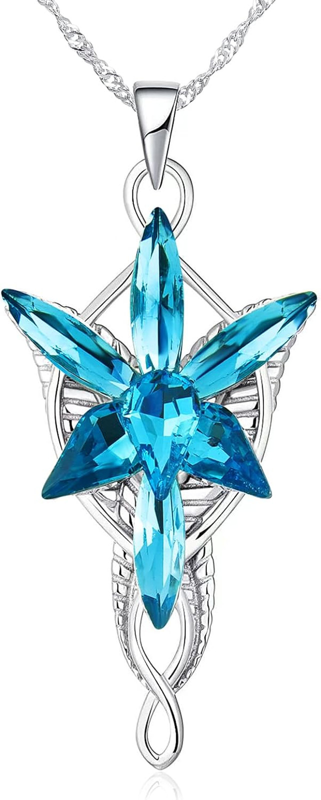 Arwen Evenstar Necklace Lord of the Ring CZ Pendant Elvish Jewelry for Women