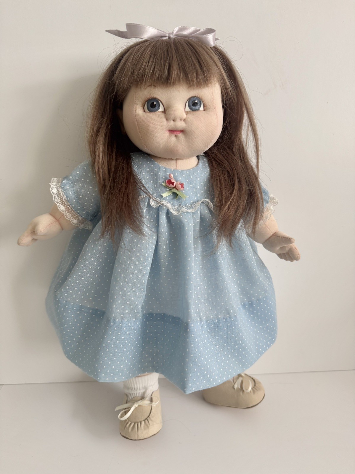 Vintage 1984 Handmade Soft Sculpture Cloth Doll Signed \