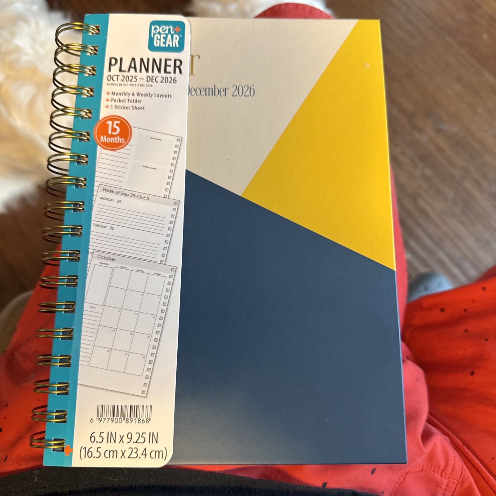 Pen+Gear 15-Month Monthly Planner, Butterfly Oct 2025-Dec 2026 6.45x8.06in