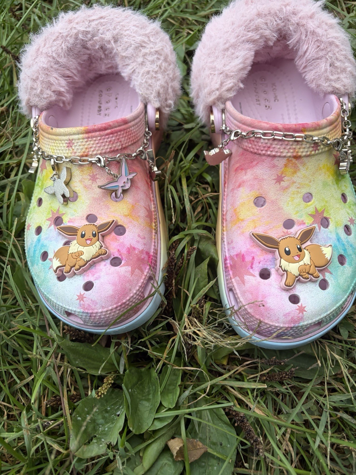 Pokemon X Crocs Eevee Eeveelutions Clogs Platform Sandals - USED Size 7