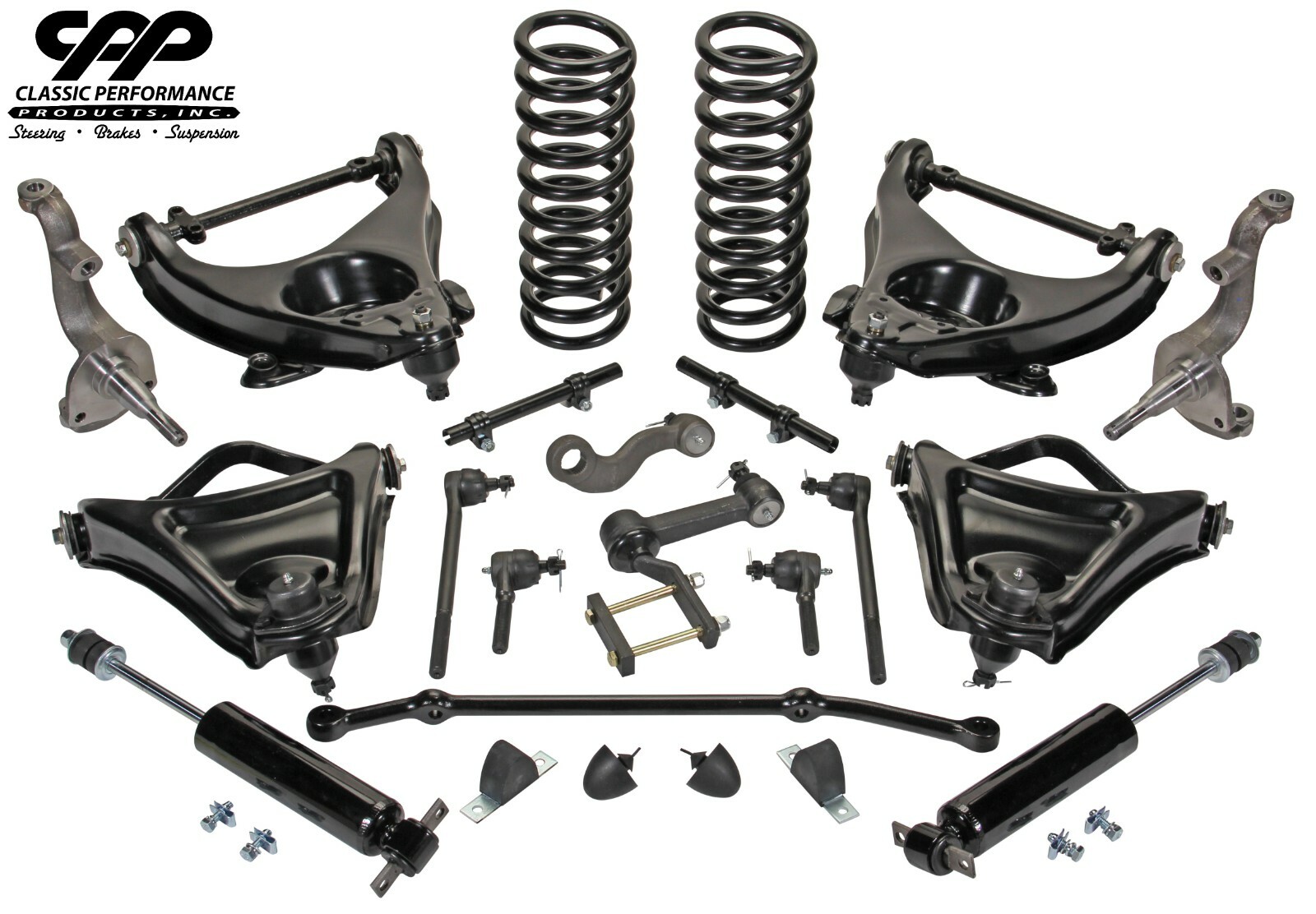 1961-64 CHEVY IMPALA BELAIR COMPLETE FRONT SUSPENSION REBUILD KIT DROP COILS
