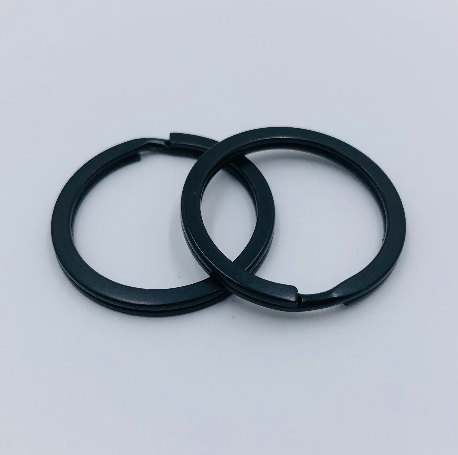 2pc Stainless Steel 30mm Flat Key Rings Black Key Chain Split Key Ring 1.2\