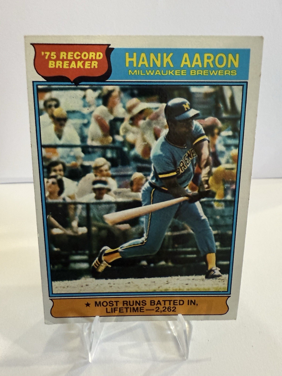 1976 Topps \'75 Record Breakers Hank Aaron #1 HOF Brewers
