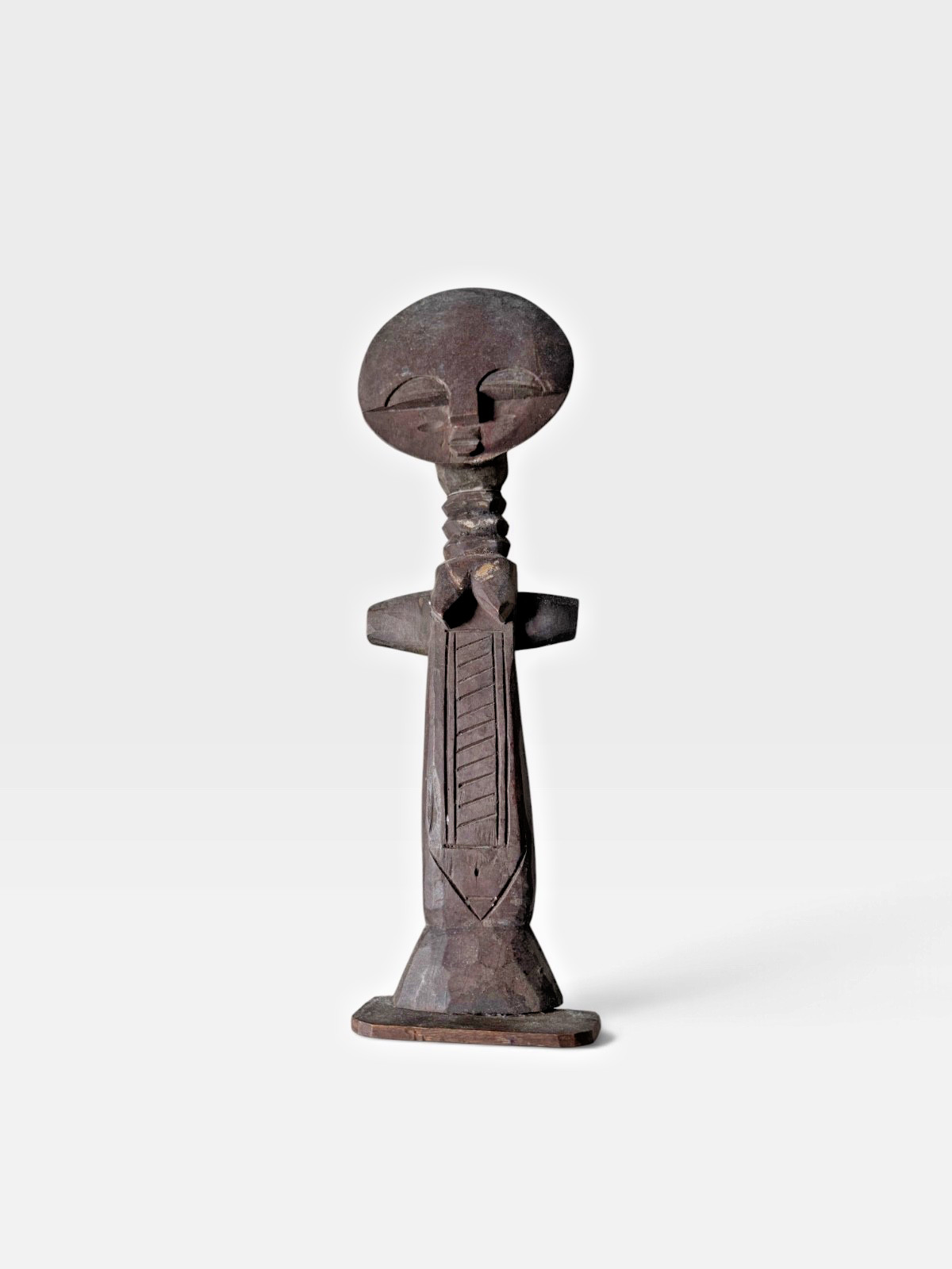 Vintage Mid-Century African Ashanti Akua'ba Fertility Doll Sculptur