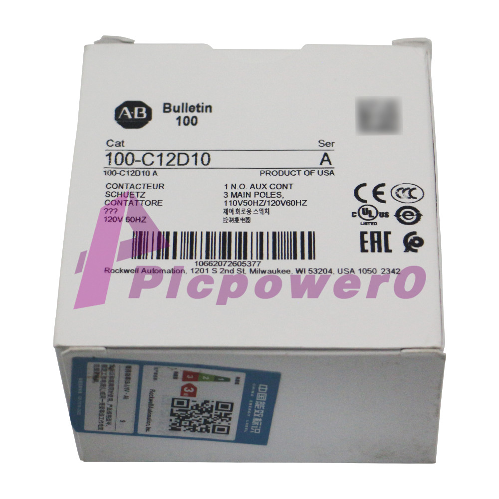 New 100-C12D10 Allen Bradley 100-C IEC 12 A Contactor Screw Terminals Line Side