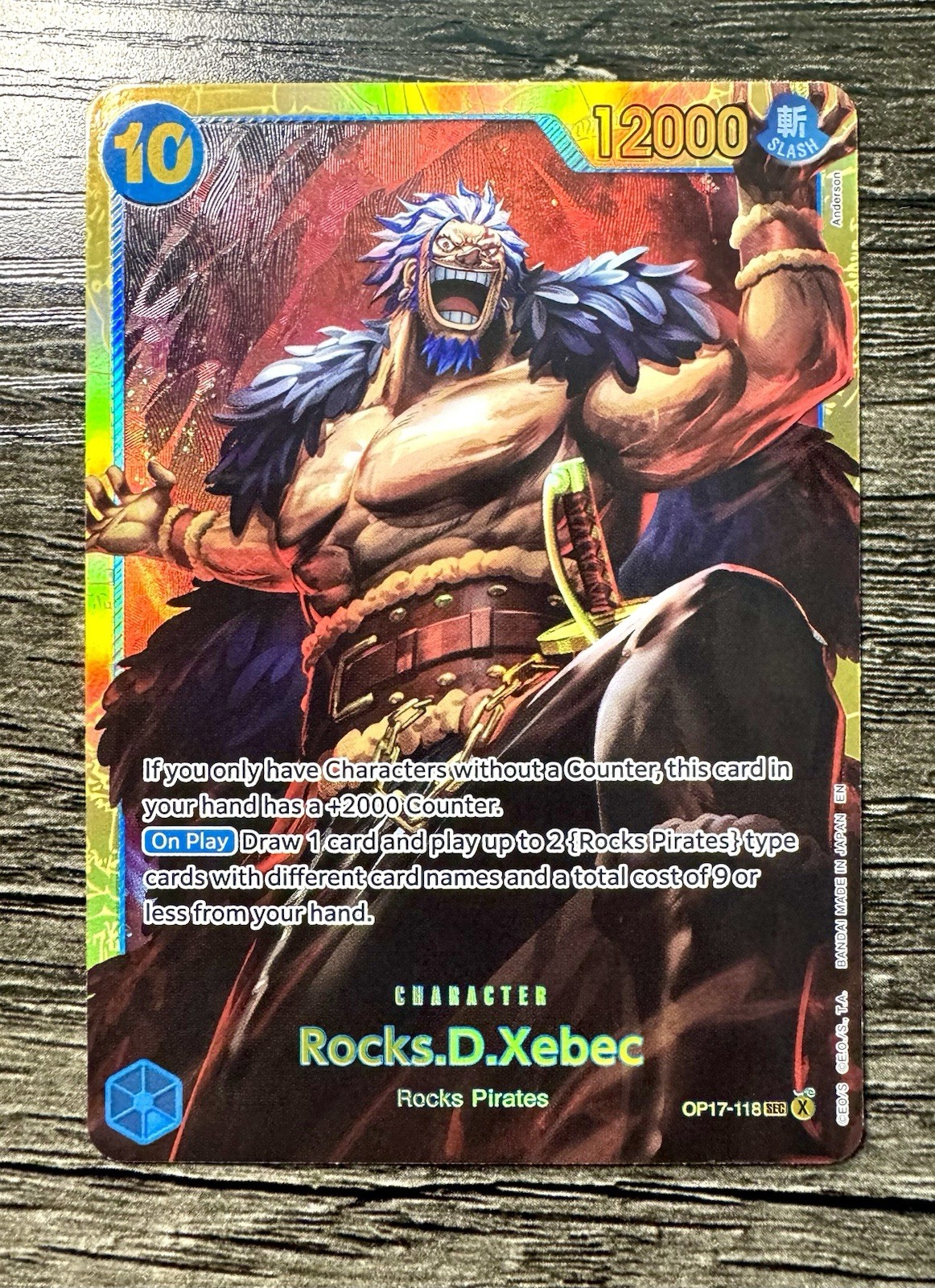 One Piece CCG Rocks.D.Xebec OP17-118 Secret Rare Foil English One Piece CCG Rocks.D.Xebec OP17-118 Secret Rare Foil English