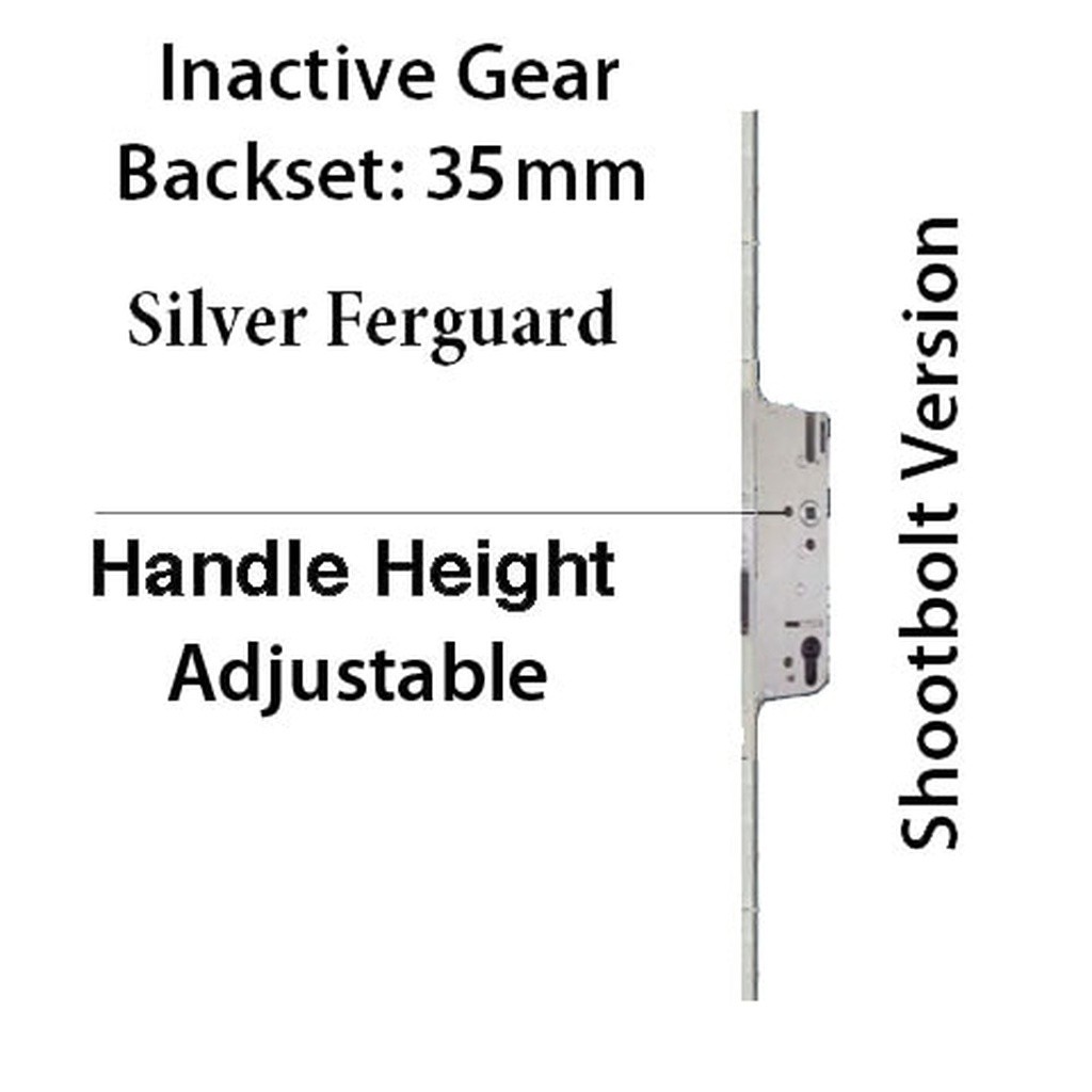 Inactive 35/92 Europa  Multipoint Lock for Passive Doors - Silver Ferguard