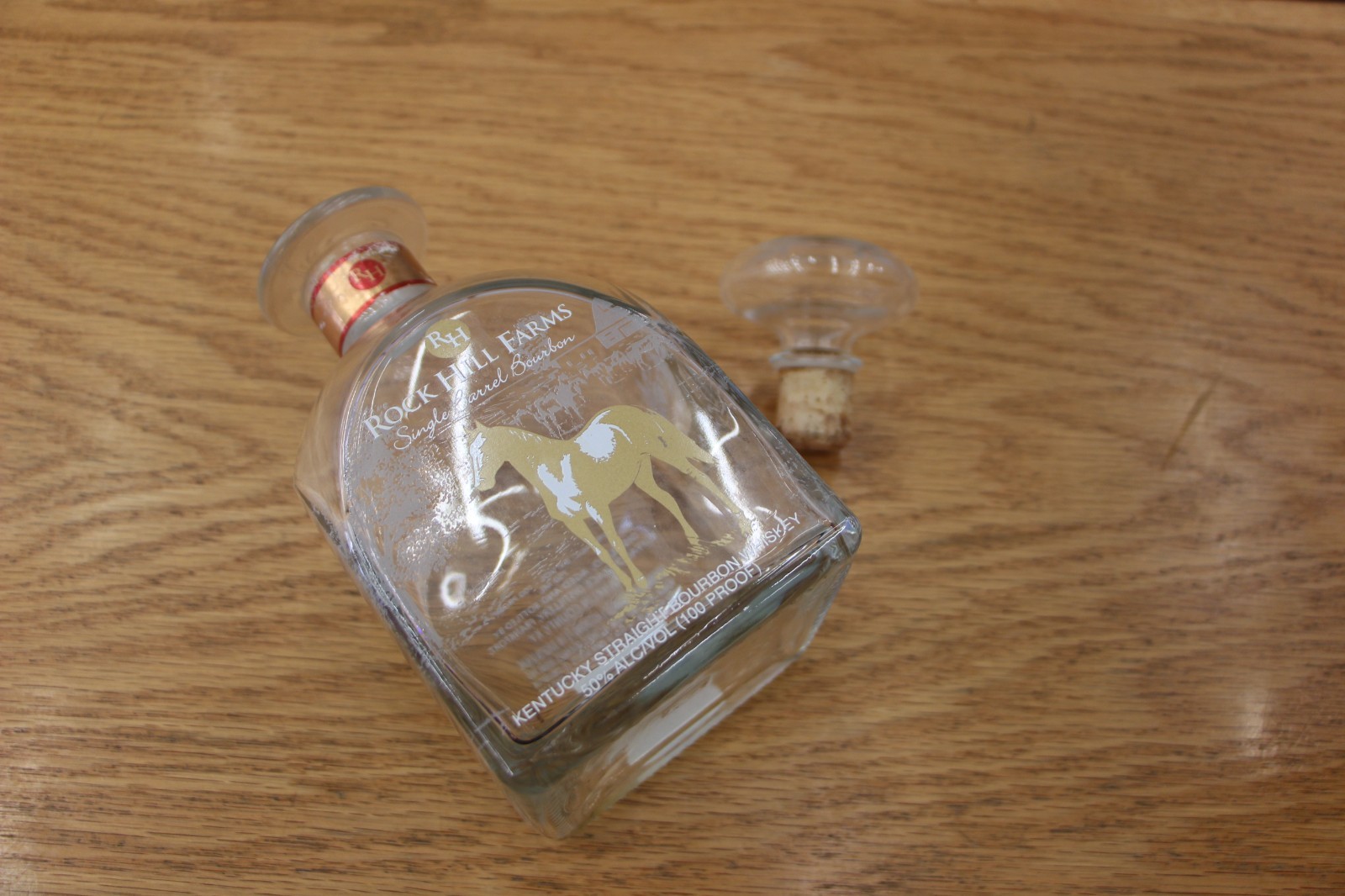 750ml Rock Hill Farms Single Barrel bourbon Whiskey bottle with Glass Topper 750ml Rock Hill Farms Single Barrel bourbon Whiskey bottle with Glass Topper