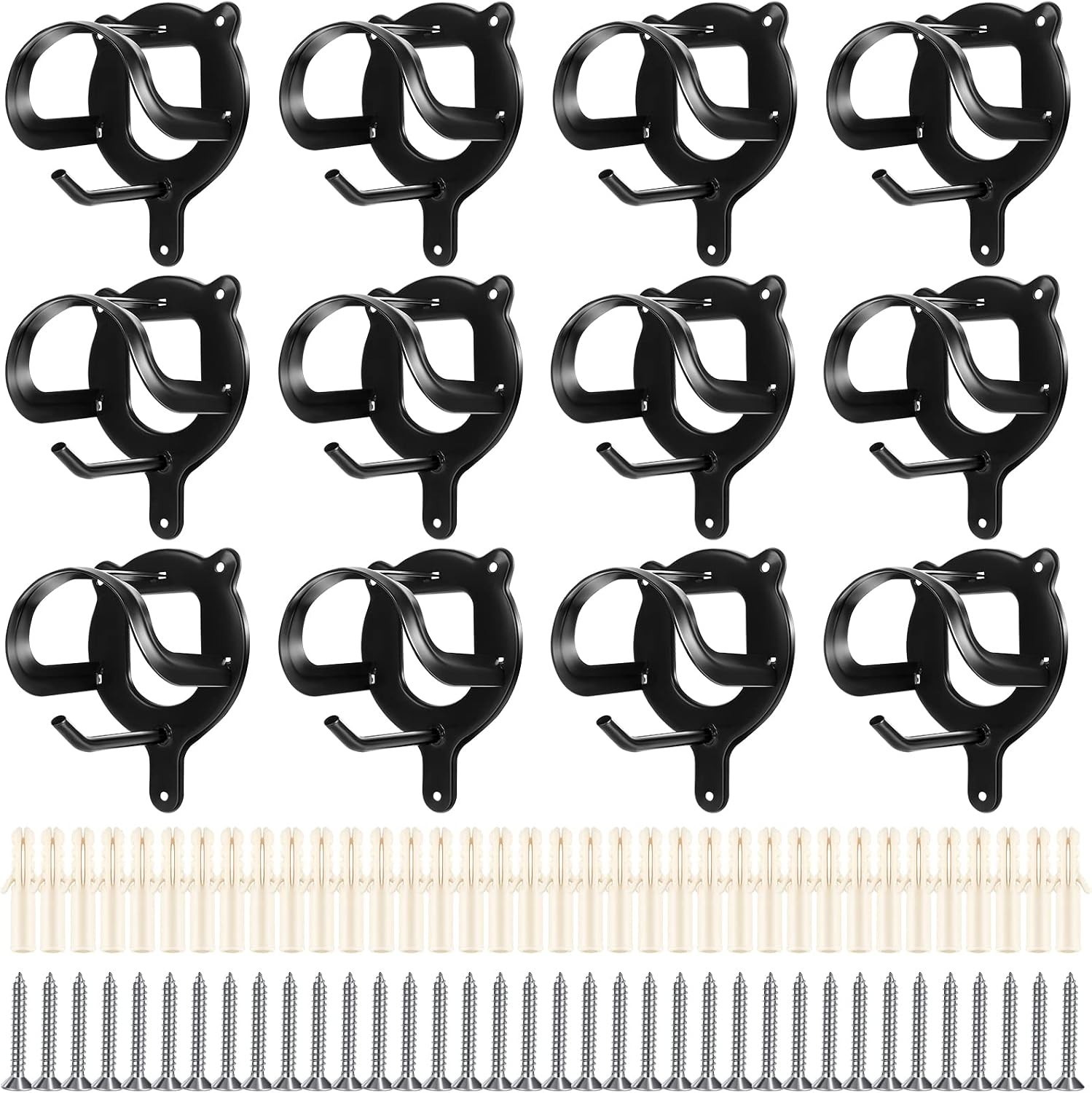 Dunzy 12 Counts Horse Bridle Rack Bracket Hooks Black Dunzy 12 Counts Horse Bridle Rack Bracket Hooks Black