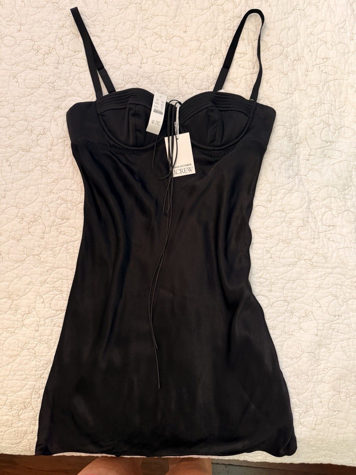 NWT Anna October J Crew Black Bustier Mini Slip Dress Size 10 NWT Anna October J Crew Black Bustier Mini Slip Dress Size 10