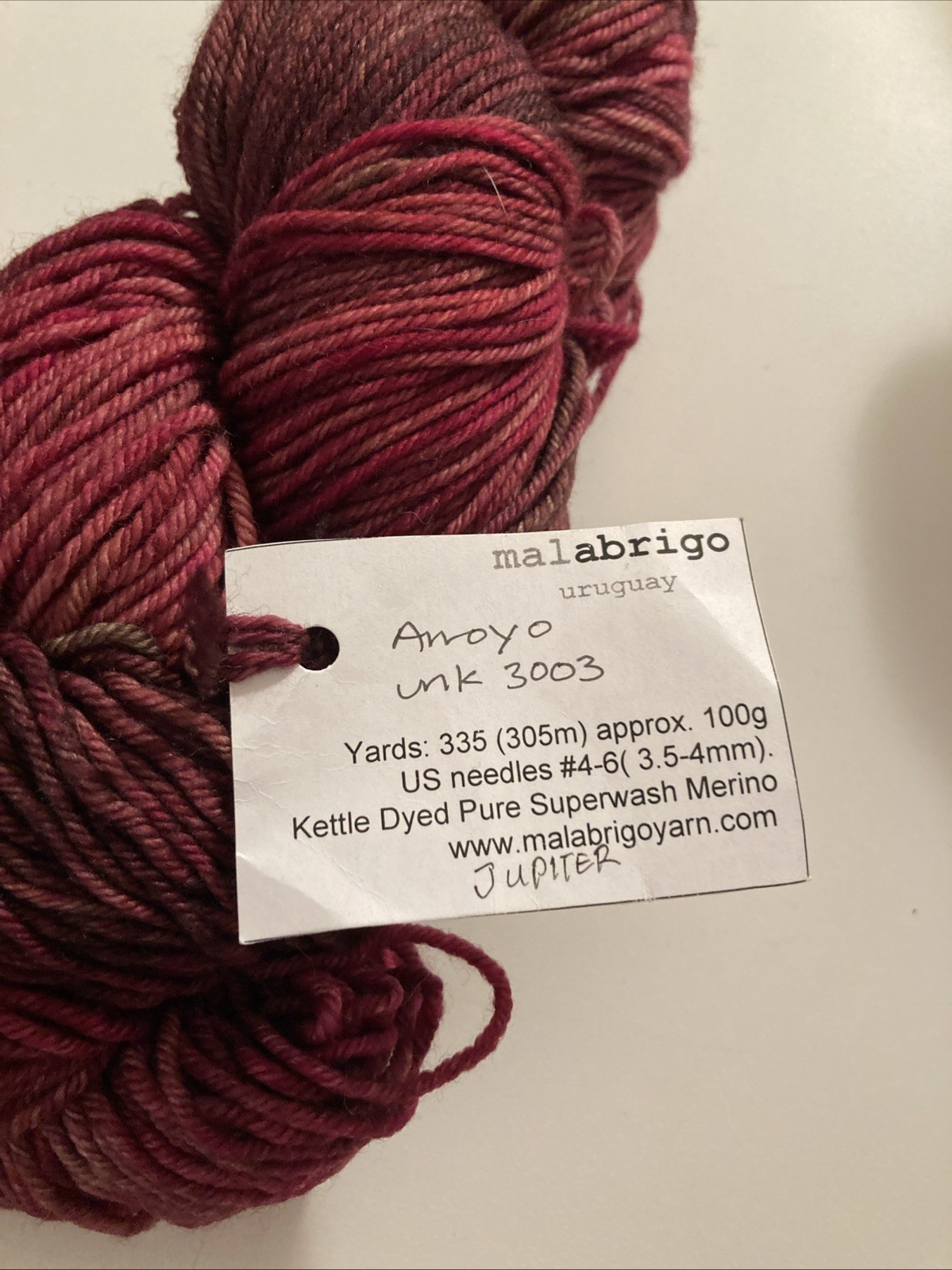 malabrigo arroyo yarn Jupiter