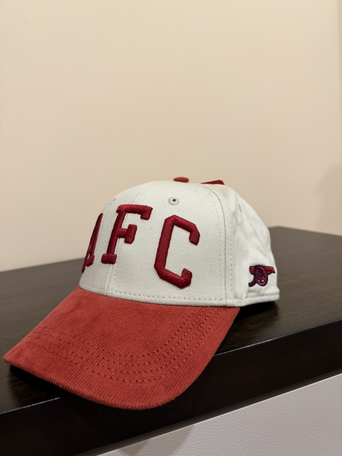 Arsenal Football Club AFC Baseball Cap Adjustable One Size White and Red Color