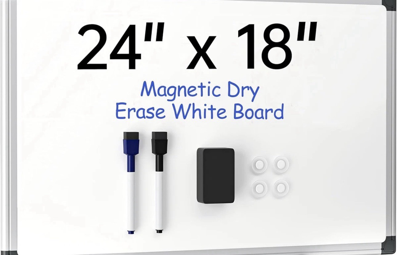 VUSIGN 24x18 Dry Erase Whiteboard Magnetic Wall Mount White Board New Sealed