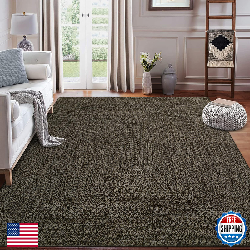 Garveehome Printed Rugs Braided Pattern On It Washable 10X13 Area Rug For