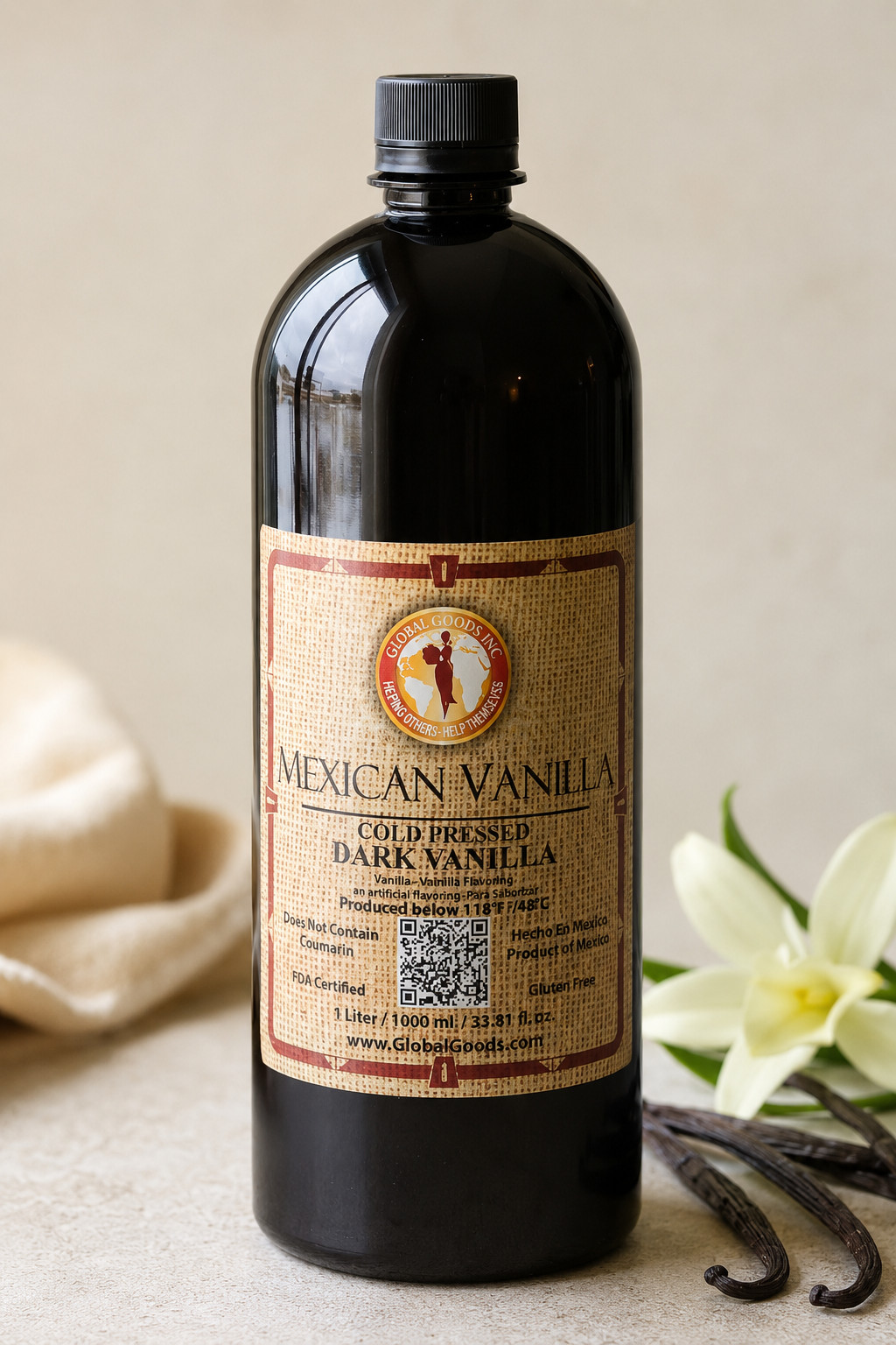 Pure Dark Mexican Vanilla Extract Gluten-Free Vanilla ,1 liter Pure Dark Mexican Vanilla Extract Gluten-Free Vanilla ,1 liter