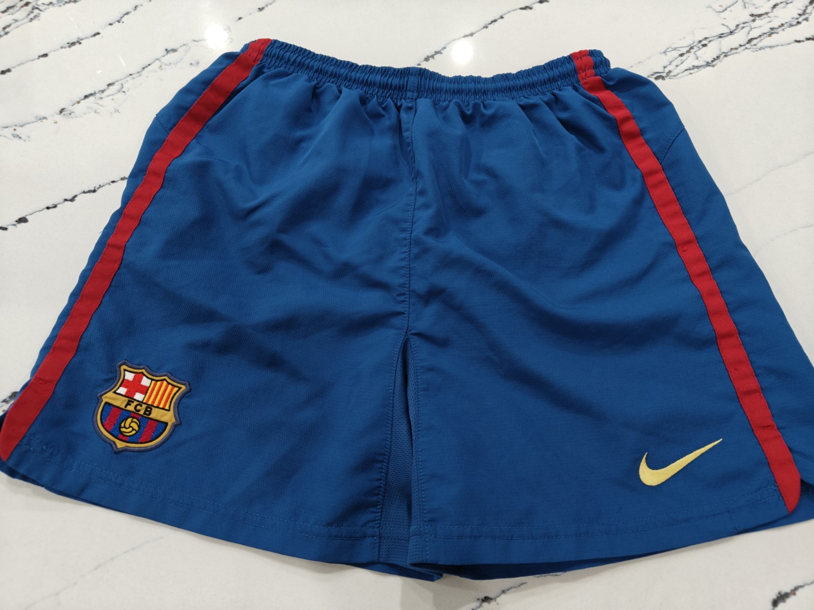 Vintage Y2K Nike Dri-Fit FC Barcelona Shorts Youth Large Soccer Futbol Football