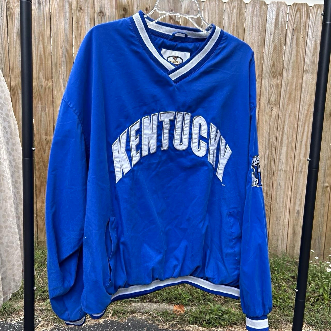 Vintage Vesi Kentucky Wildcats Pullover Jacket V-Neck UK Logo Blue/White Size XL