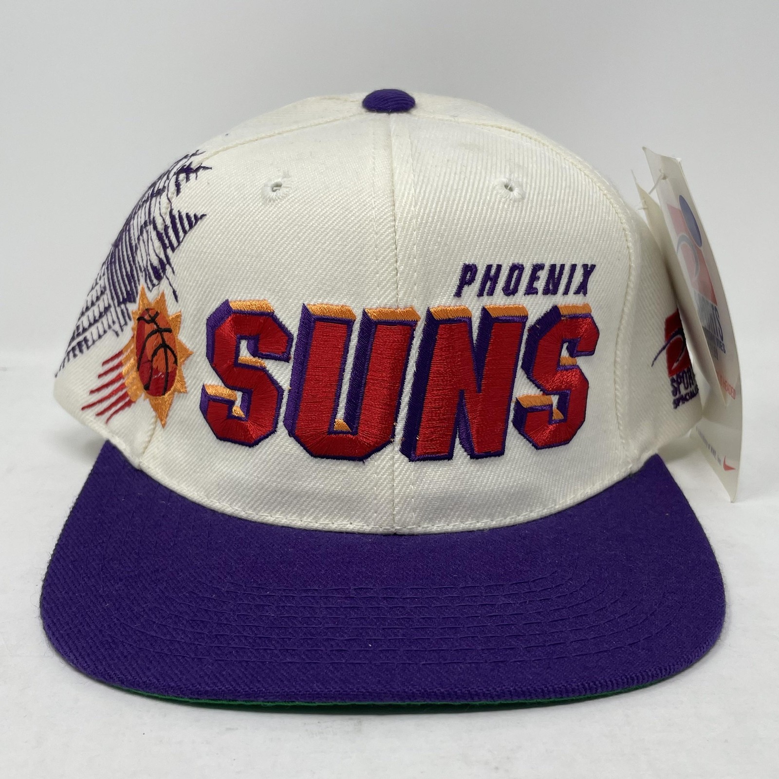 Vintage Phoenix Suns Sports Specialties Hat Snap Back One Size White NBA Shadow