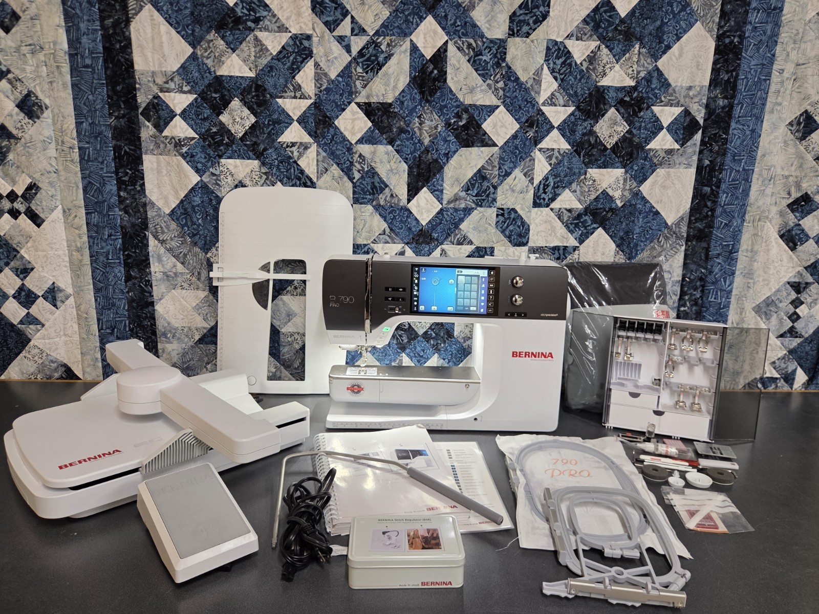 BERNINA 790 PRO Sew/Quilt/Emb Machine Professionally Serviced w/ Laser & WIFI