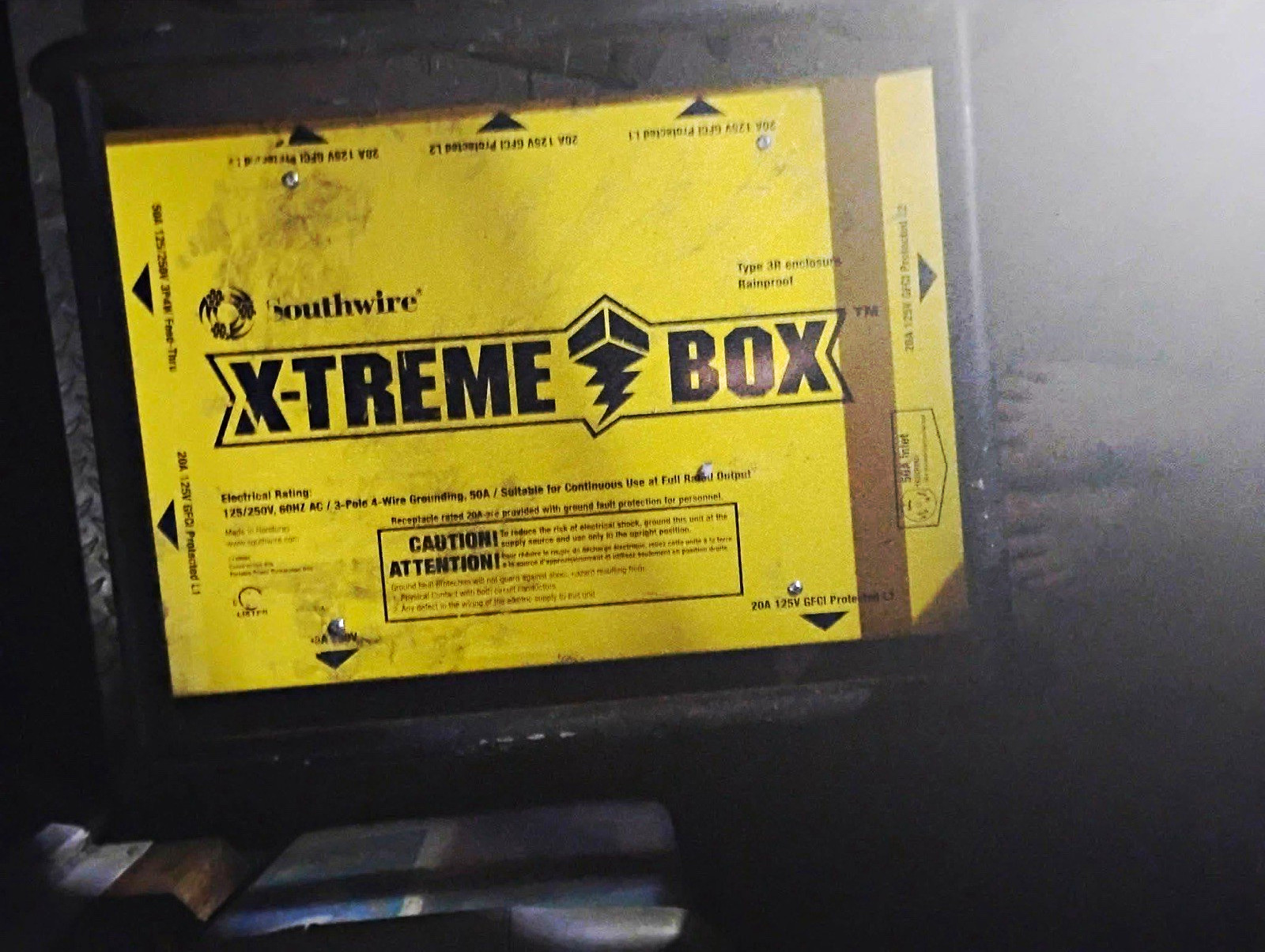 Southwire X-TREME BOX Metal Disconnect Enclosure w/ Breakers GFCI 125V 50A