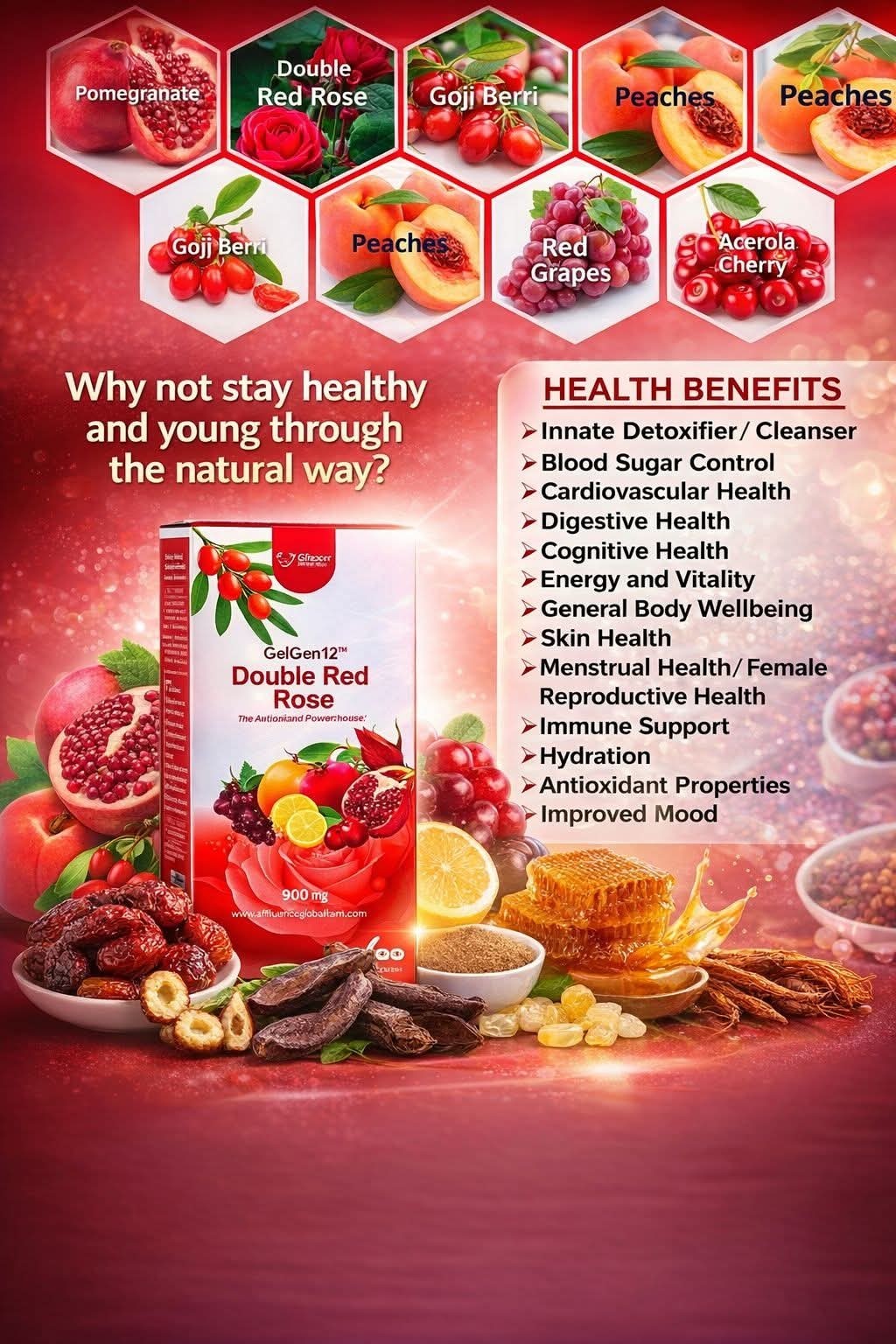 CelGen12™ (Double Red Rose Supplement)Powered by N-Acetyl L-Cysteine  (NAC) 