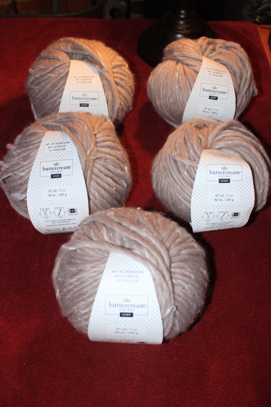 BUTTERCREAM - Luxe Craft Cozy 7 Oz 87 Yd 200 G Lot of 5 Tan Multi BUTTERCREAM - Luxe Craft Cozy 7 Oz 87 Yd 200 G Lot of 5 Tan Multi