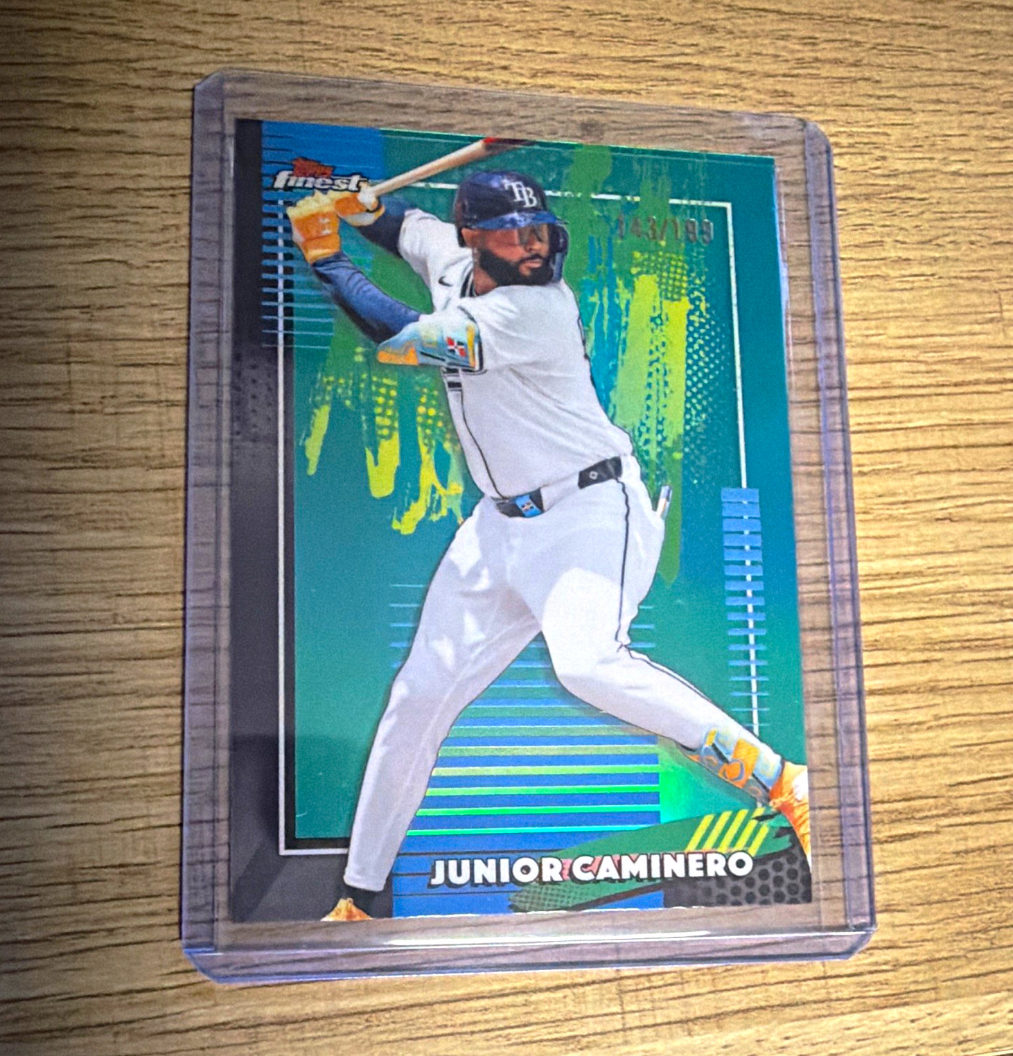 2025 Topps Finest Junior Caminero Tampa Bay Rays 143/199 Aqua Refractor