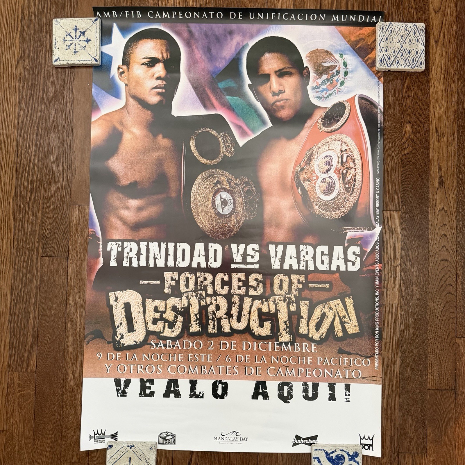 VTG Boxing Original Trinidad Vs Vargas On Site Poster 2000 Forces Of Destruction VTG Boxing Original Trinidad Vs Vargas On Site Poster 2000 Forces Of Destruction