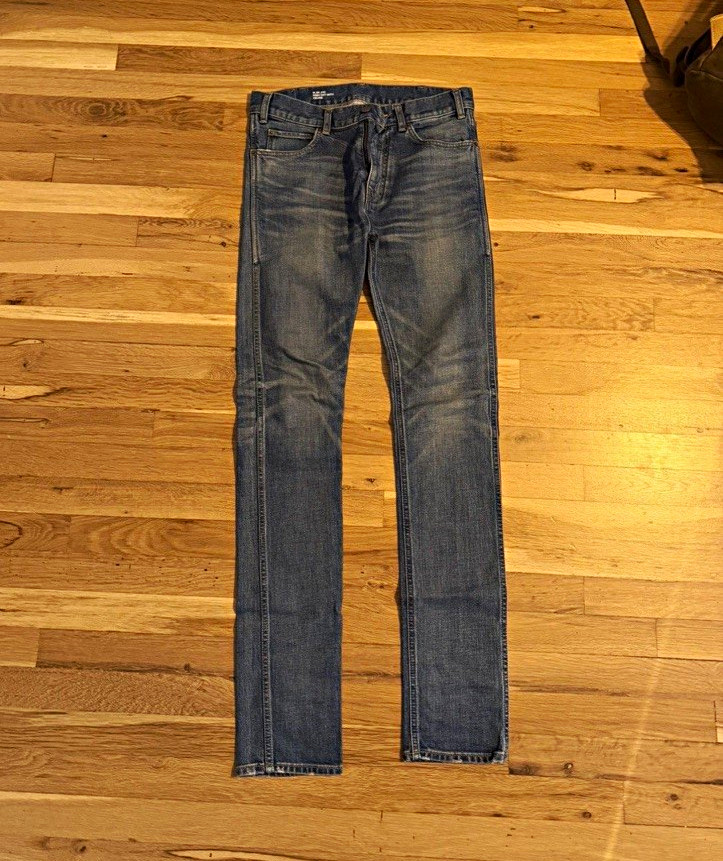 CELINE Men’s Blue Denim Jeans Slim Skinny Low Rise Medium Wash Cotton Blend