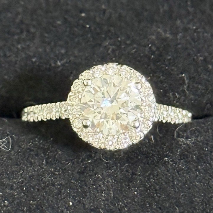 KAY Lab-Grown Diamond Halo Engagement Ring (Size 5) 1.5 CTW 14K White Gold