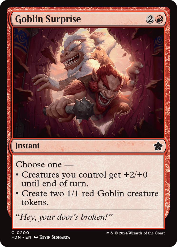 x4 Goblin Surprise FDN Foundations MTG 200 COMMON M/NM 4x