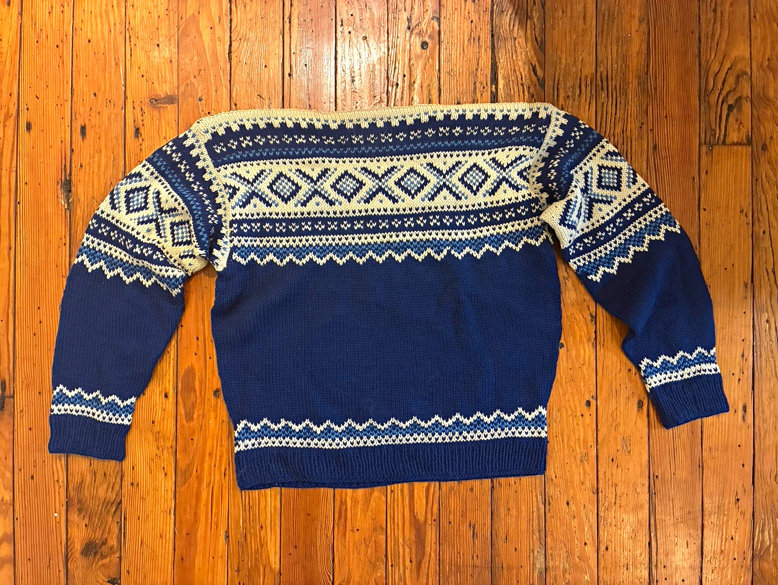 Lulle Otterstad hand made Norwegian Wool Fair Isle Pullover Sweater