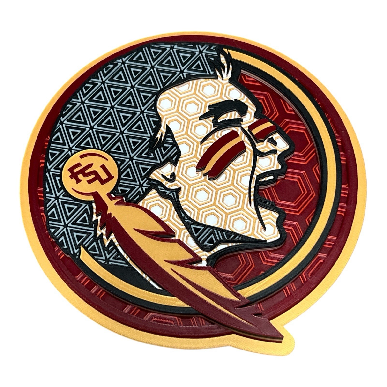 Florida State Seminoles Wall Art – 3D Printed Mosaic Football Fan Gift Decor Florida State Seminoles Wall Art – 3D Printed Mosaic Football Fan Gift Decor