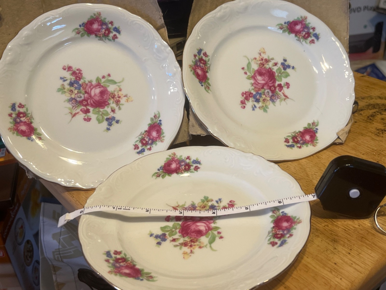 Vintage Wawel Poland Bread Plates Set of 3 Floral Gold Rim Wav11 7” Vintage Wawel Poland Bread Plates Set of 3 Floral Gold Rim Wav11 7”