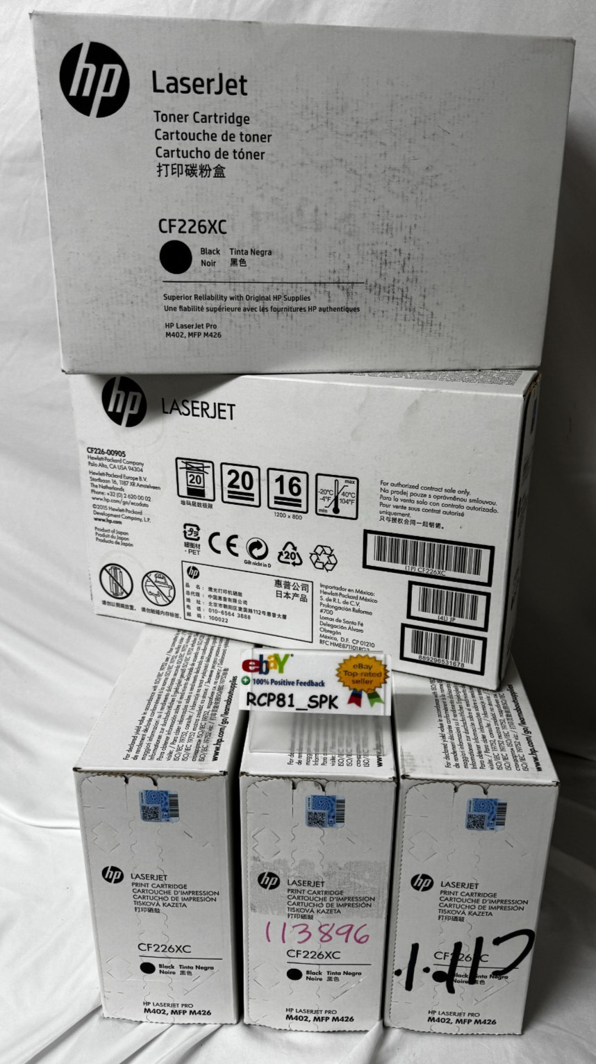 5x HP 26X CF226XC Black Toner Cartridge Brand New Sealed Free Overnight Shipping