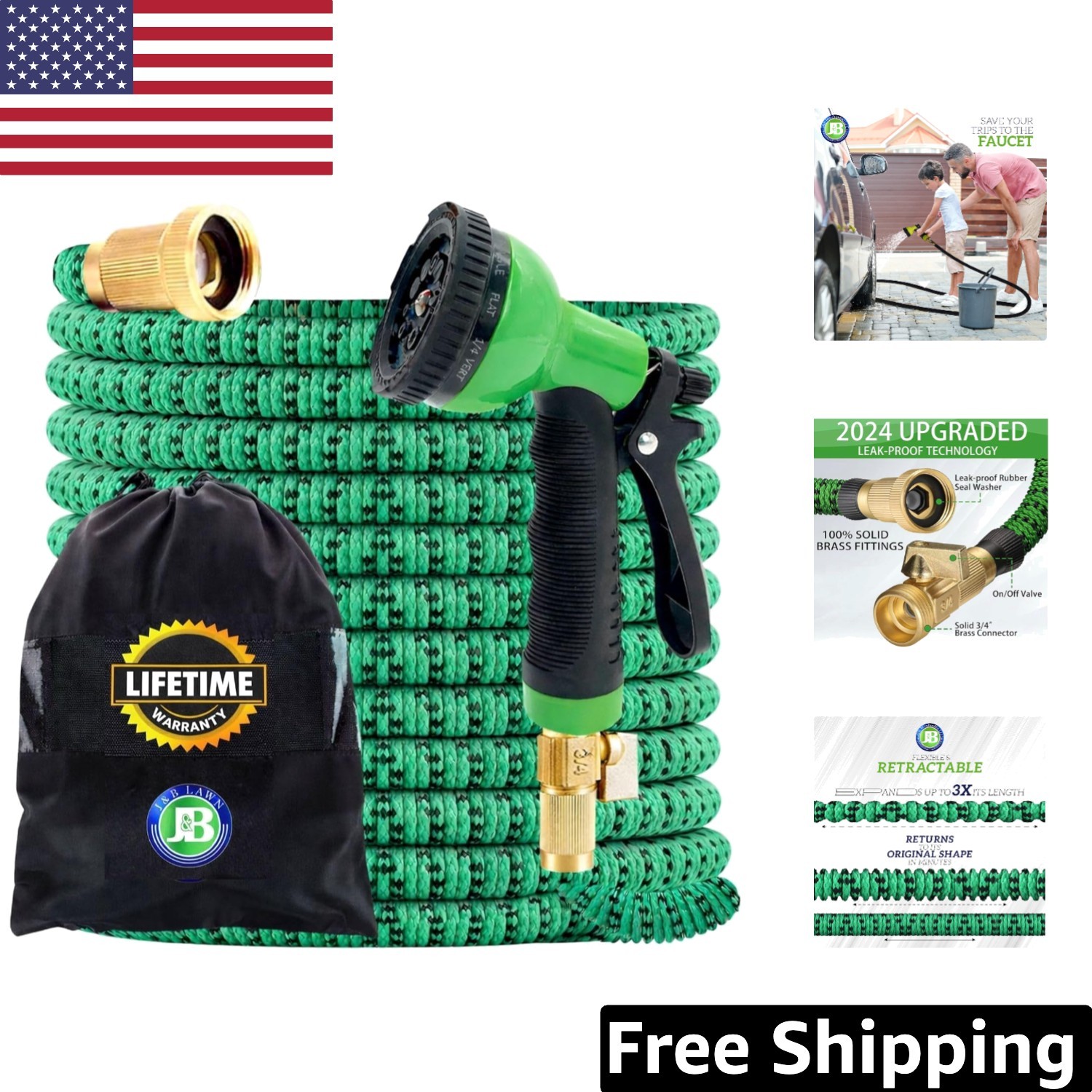 Ultra-Strong 50ft Expandable Hose - Kink-Reducing, Leak-Resistant for Gardening