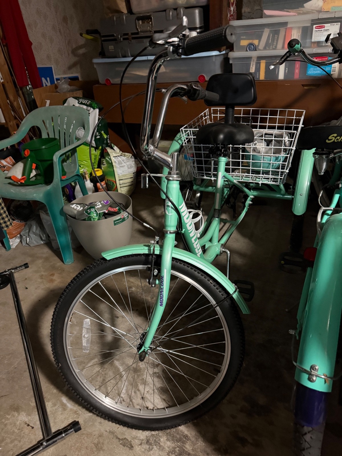 Mooncool Adult Tricycle - 7-Speed with Large Basket, seat back & helmet* - Teal