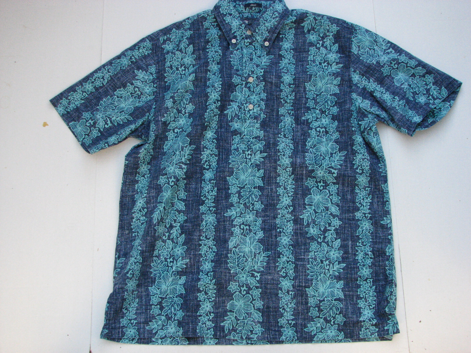 NWT Reyn Spooner Men Small Dress Blues Pullover Shirt Pua Trail